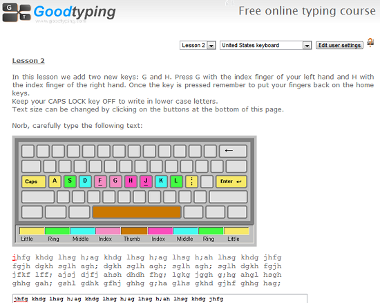 Goodtyping Free Online Typing Course