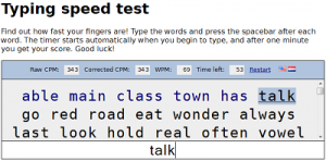 Typing Speed Test - Online Typing Test - CPM, WPM and percentile
